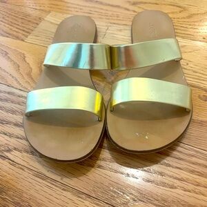 J. Crew Gold Slides - Size 6.5